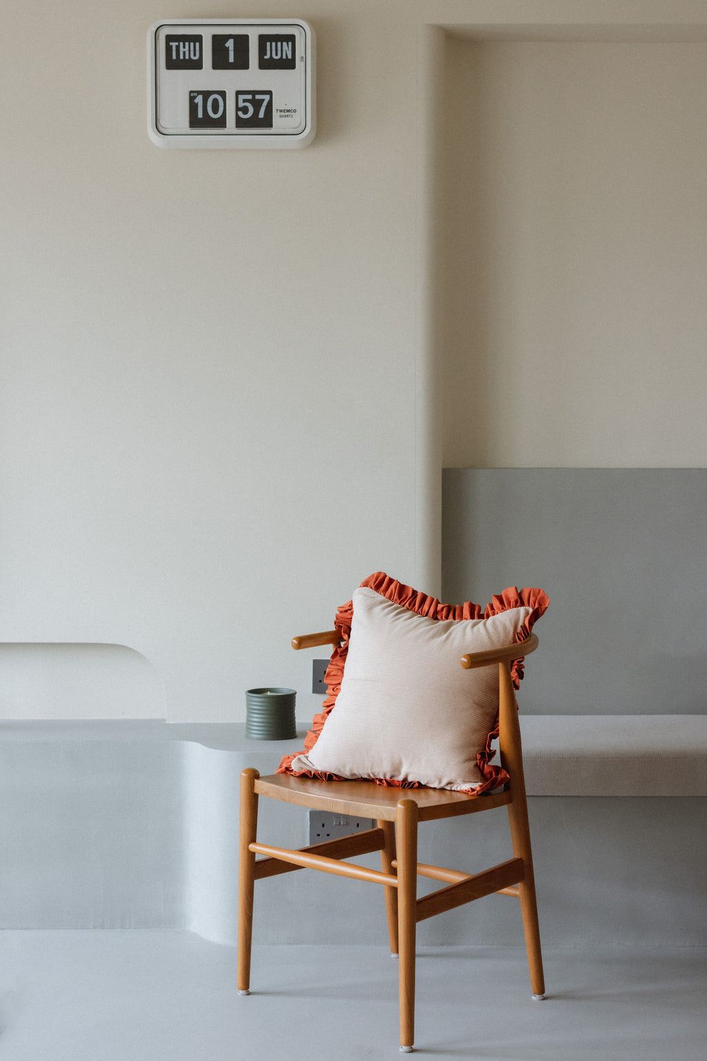 Warm Hugs Rust Cushion — square decorative throw pillow in warm rust velvet.