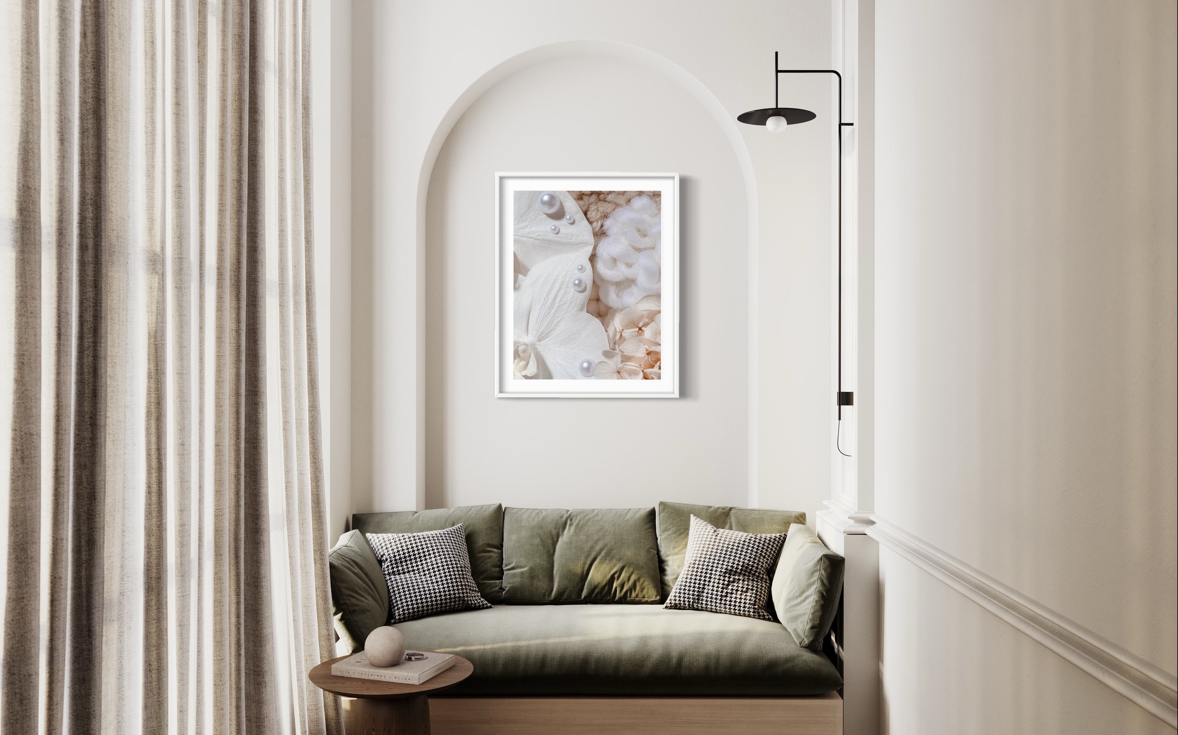 Lifestyle shot of Sensory Fine Art Print N 3 in modern interior | 感官艺术印刷品 N 3 — 现代家居摆拍