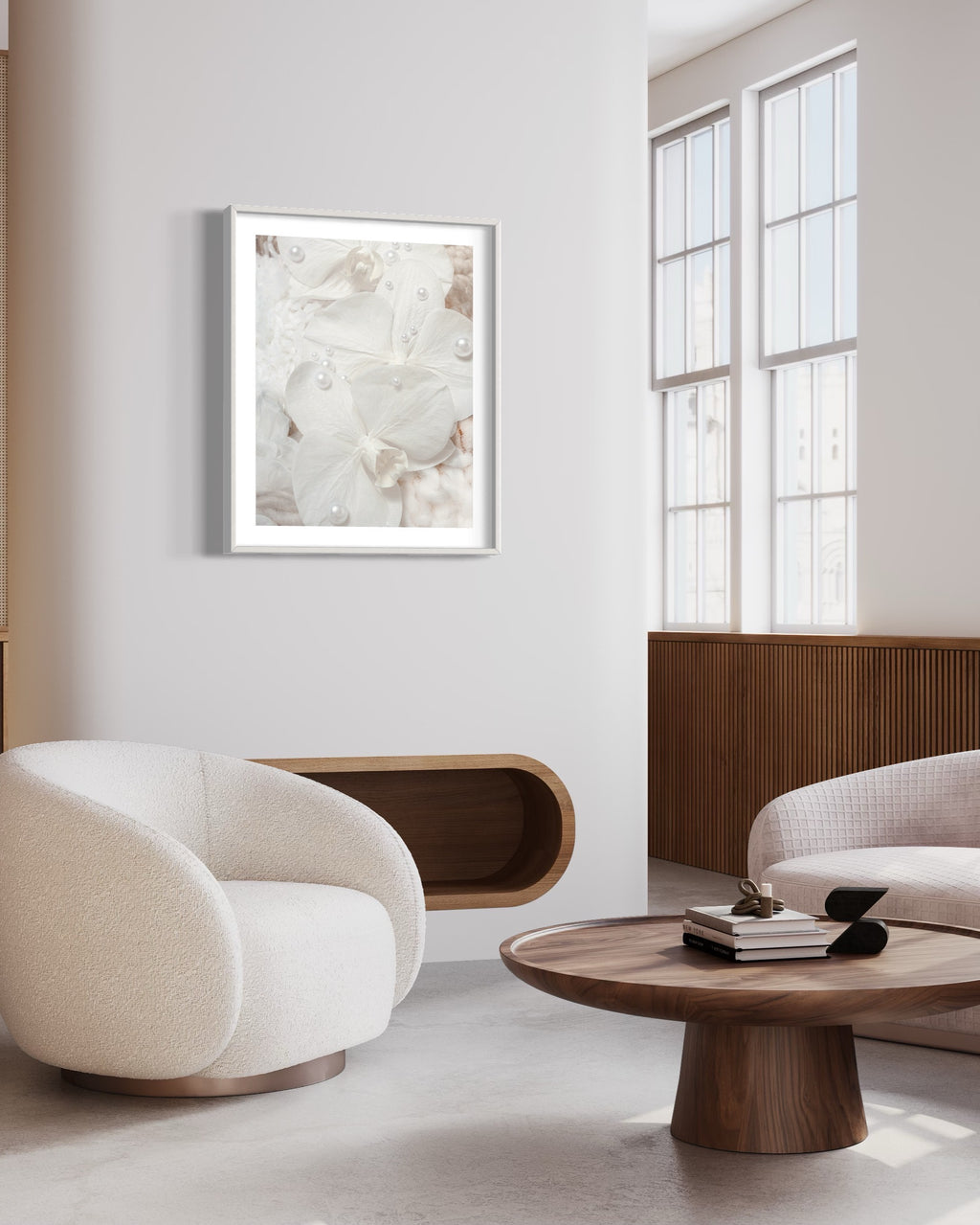 Muted pastel abstract art — Sensory Fine Art Print N 2 in Contemporary Modern style interior.